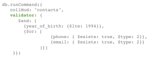 Defining MongoDB Document Validation Rules