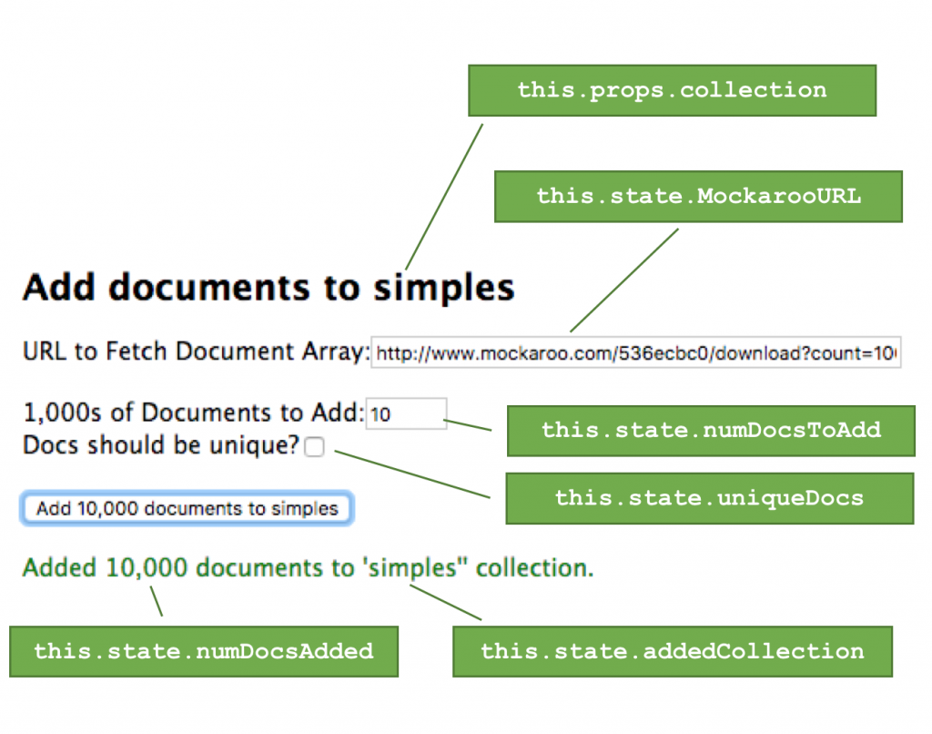 ReactJS state variables