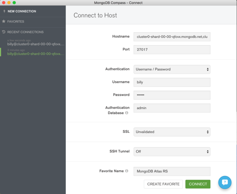 mongodb compass connect to localhost